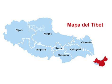 mapa tibet en exilio y Dharamsala
