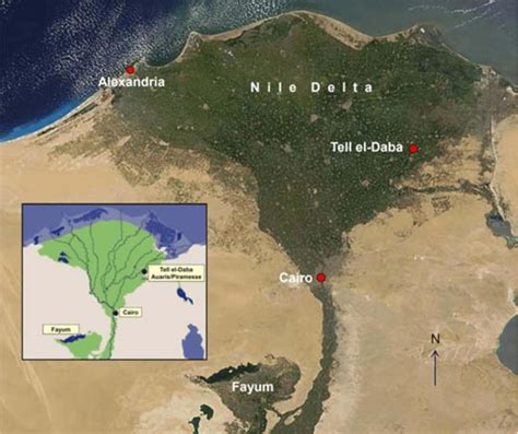 Mapa del Delta del Nilo y Rashid Rosetta