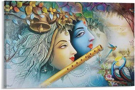 escenas del Ras Lila y Krishna con flauta