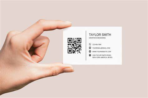 Esquema de distribución de tarjeta de visita con código QR