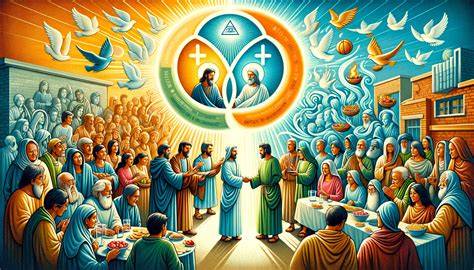 Ilustración de la liturgia y la unidad en Cristo