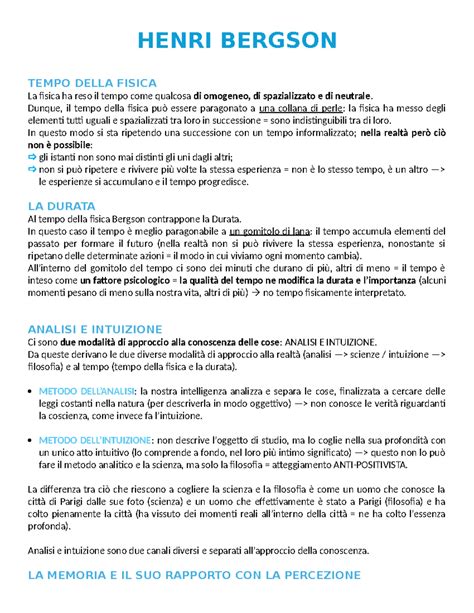 visualizzazione tempo durata Bergson