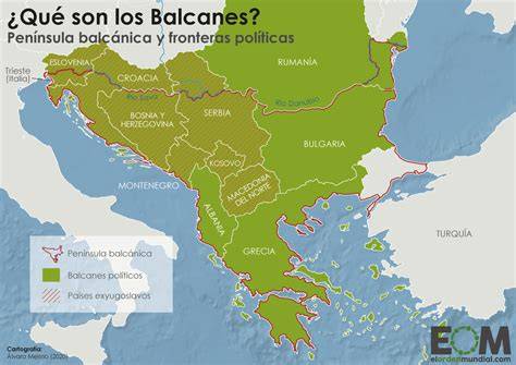 Mapa de distribución de comunidades musulmanas en los Balcanes