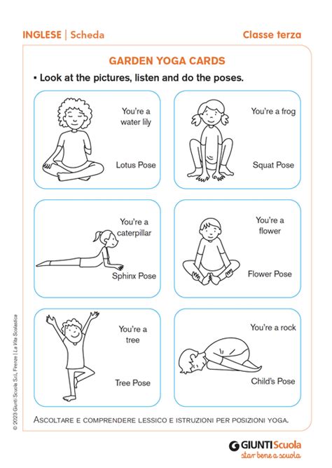 scheda posizioni yoga bambini