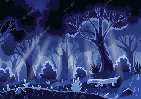 bosque nocturno y rama oscura