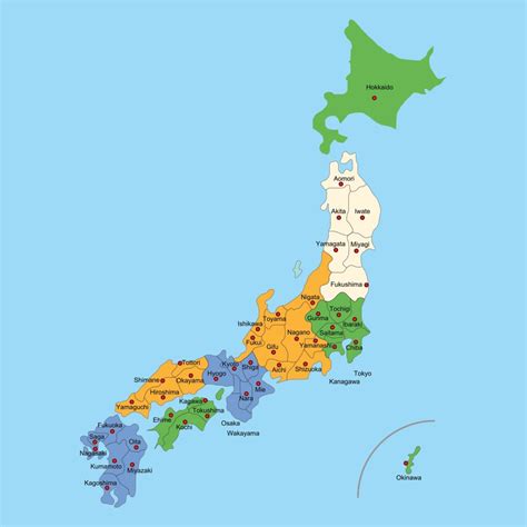 Mapa de centros Nichiren y Tendai en Japón