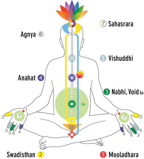 infografía de Sahaja Yoga y chakras