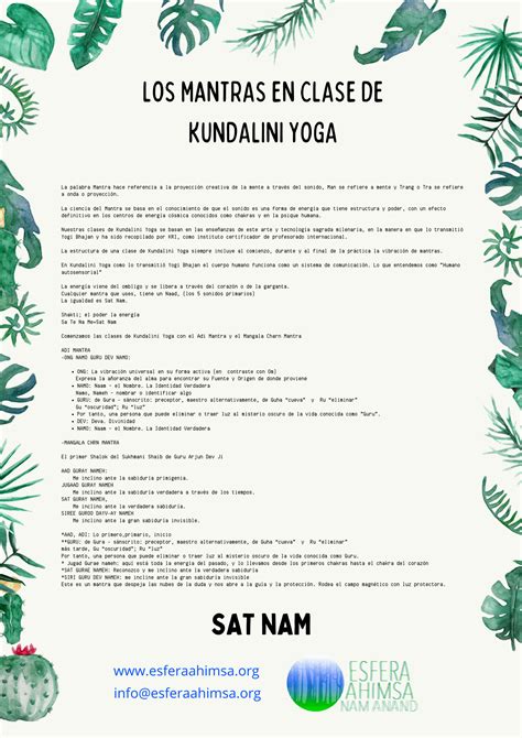 infografía sobre Kundalini Yoga y Mantras