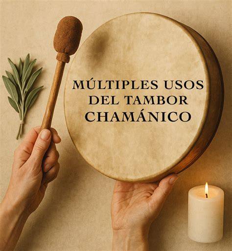 ilustración de tamburo chamánico y su simbolismo