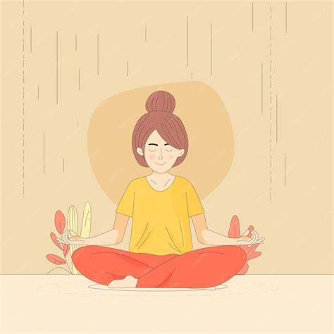 ilustración de pranayama y cuello