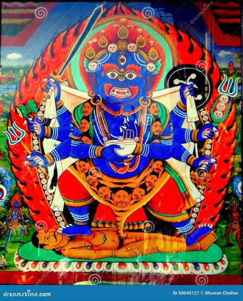 Ilustración de diosas tántricas y de Bhairava