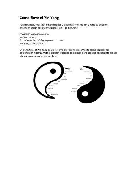 Ilustración del Yin Yang y el flujo de cambios