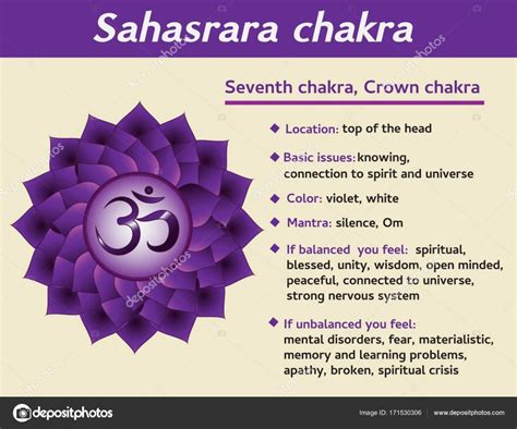Chakra corona Sahasrara infografía visual
