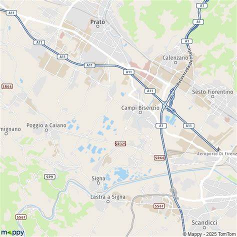 Mapa de calles clave de Campi Bisenzio