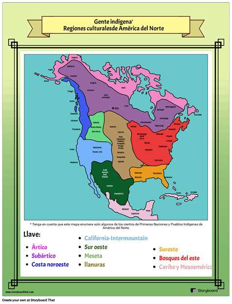 Mapa de migraciones y pueblos nativos de América del Norte