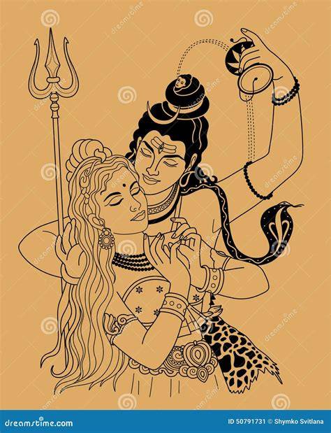 Ilustración de Shiva y Shakti en Kashmir Shaivism