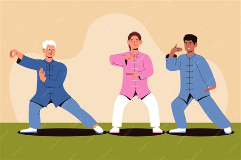 ilustración de Tai Chi en sala pequeña