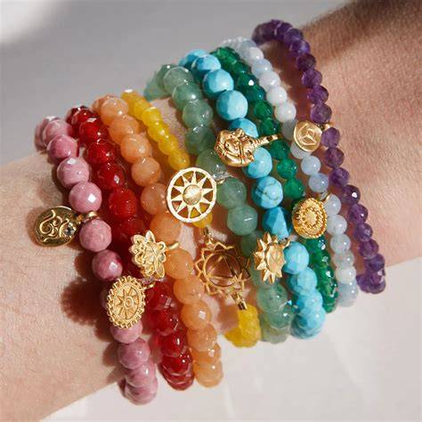 pulsera chakra de cuentas colores