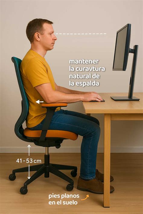 esquemaergonomia silla altura mesa alineación postura