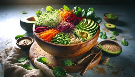 buddha bowl colores y composición en un plato