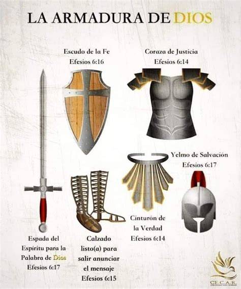 Ilustración de la armadura de Dios y la justicia