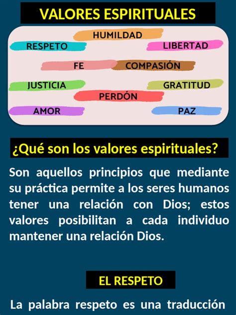 infografía de valores espirituales