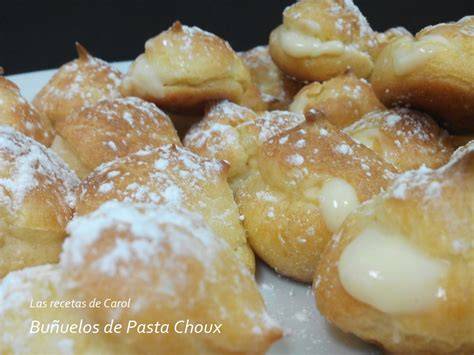 infografía de la pasta choux y rellenos de chocolate