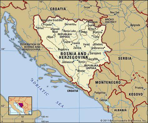 Mapa de Bosnia y Herzegovina en la era otomana