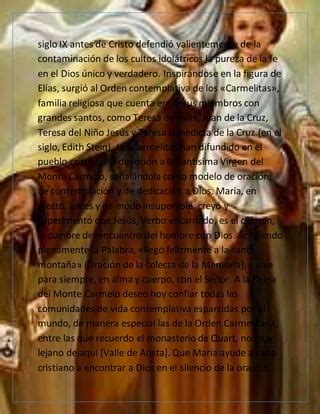 María y la contemplación carmelitana