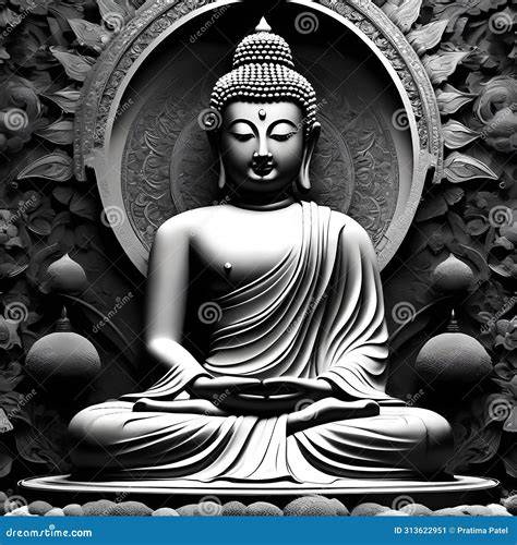 retratos buddha en blanco y negro
