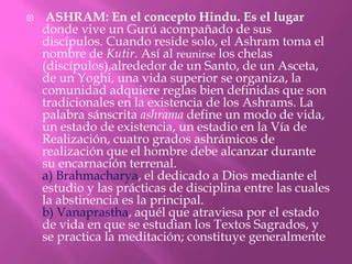 gráficas de prácticas hindúes en el ashram