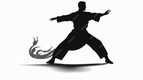 Tarjeta de visita con silueta de Tai Chi en negro sobre fondo claro