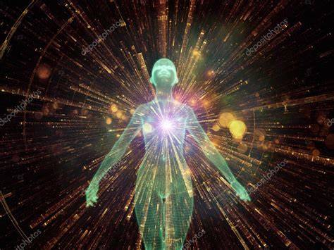 Ilustración de luz sanadora recorriendo el cuerpo
