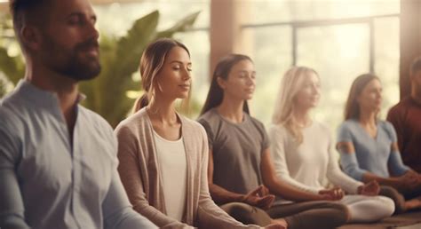 imagen de meditación y atención plena en grupo