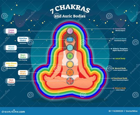 diagramma colori sette chakras