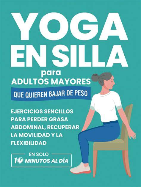 Ilustración de rutina de yoga en silla para perder peso
