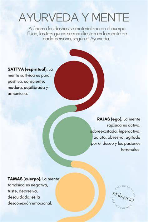 infografía equilibrando mente y cuerpo en ayurveda