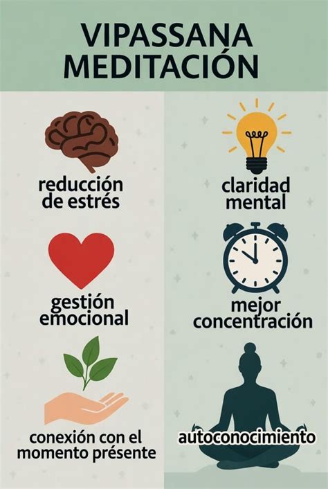 infografía beneficios Vipassana mindfulness