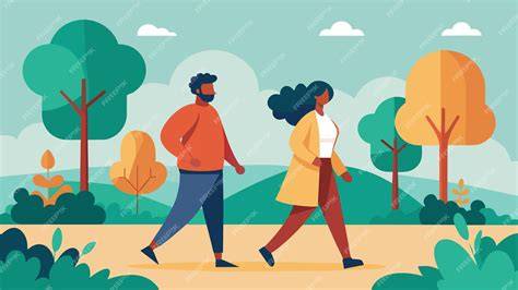 Ilustración de caminata consciente en parque