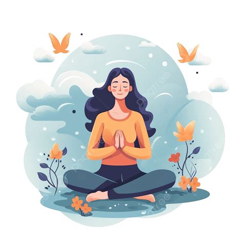 ilustración de una sesión de meditación guiada