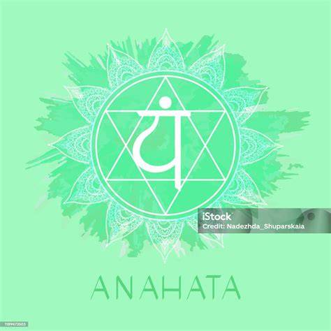 ilustración simbólica del Anahata y su conexión central
