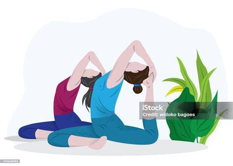 Ilustración de postura HYT de ojos cerrados y respiración