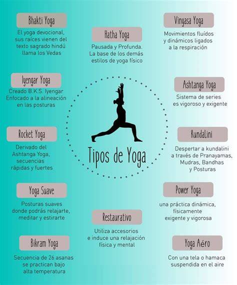 infografía de estilos de yoga y meditacion Ciampino