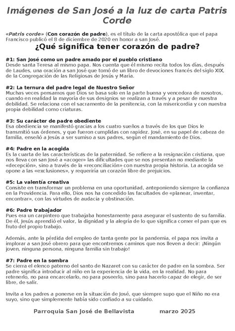 infografica sobre Patris corde y San José