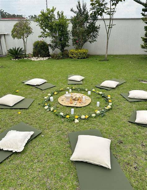 jardines y sala de ceremonias en casa espiritual