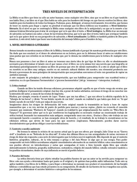 Infografía de niveles de interpretación bíblica