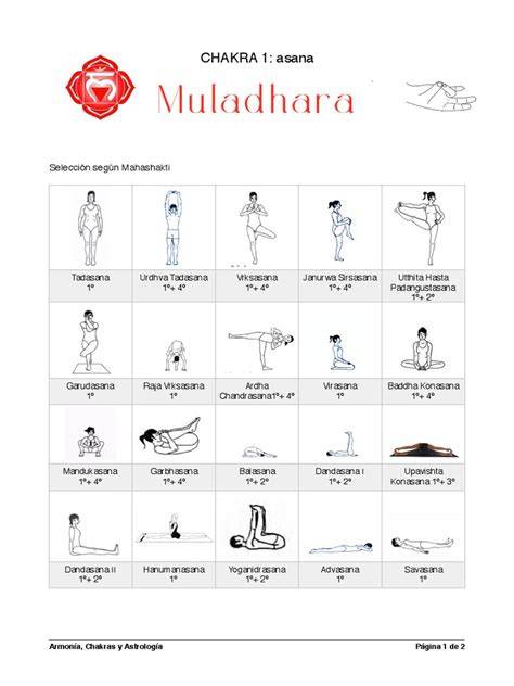 Esquema de asanas para activar Muladhara