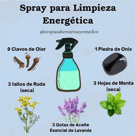 Spray de agua con hierbas para limpieza energética