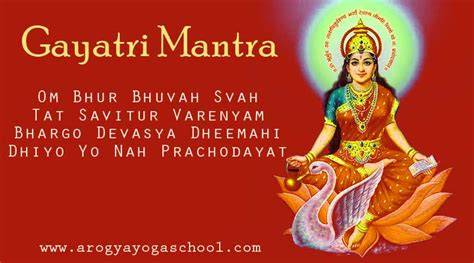 Ilustración de símbolos del Gayatri Mantra