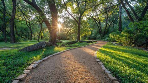 Camino de bosque sereno con enfoque en pisadas